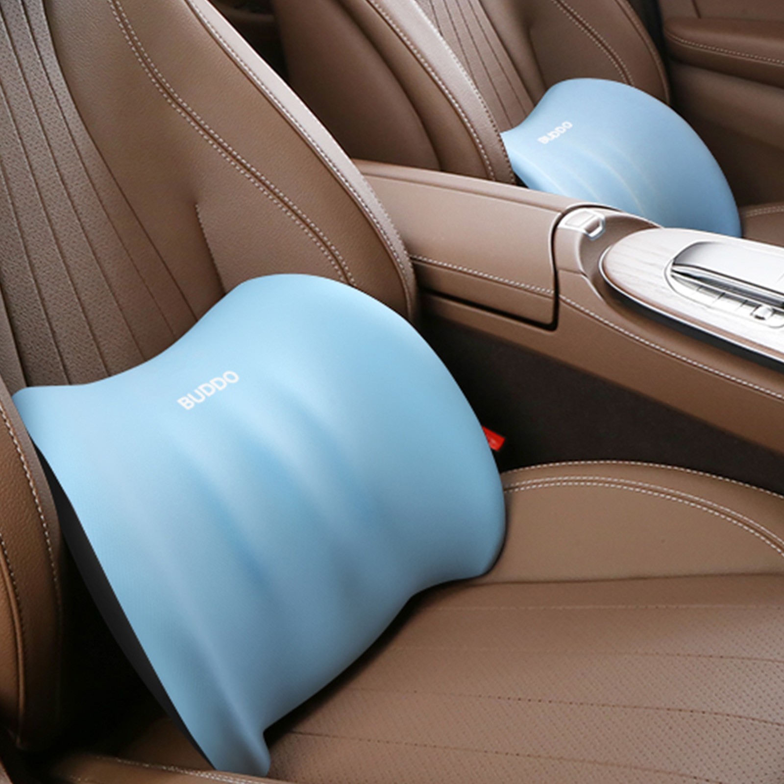 Car Seat Cushions Memory Foam Lumbar to Relieve Driving Fatigue Flash Sale Special Offer Light blue